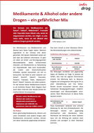 Seite 1 von "Medikamente & Alkohol oder andere Drogen: ein gefährlicher Mix – Factsheet für Konsumierende"