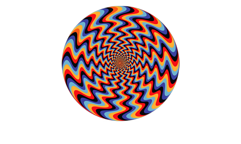 Psychedelisches Bild, das die Illusion gibt, dass es sich dreht.